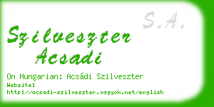 szilveszter acsadi business card