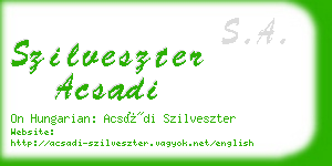 szilveszter acsadi business card